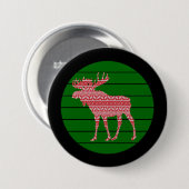 MERRY CHRISTMAS MOOSE DEER BUTTON (Vorne & Hinten)