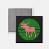 MERRY CHRISTMAS MOOSE DEER MAGNET (Vorderseite/Rückseite)