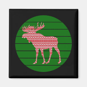 MERRY CHRISTMAS MOOSE DEER MAGNET