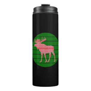 MERRY CHRISTMAS MOOSE DEER THERMOSBECHER