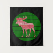 MERRY CHRISTMAS MOOSE DEER WANDTEPPICH (Vorderseite)