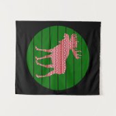 MERRY CHRISTMAS MOOSE DEER WANDTEPPICH (Vorderseite (Horizontal))