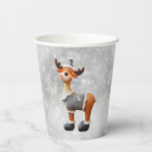 Merry Christmas moose wearing a hat      Pappbecher (Rückseite)