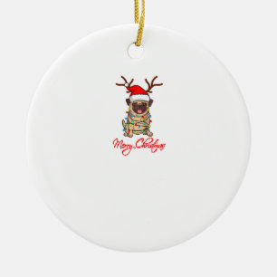 MERRY CHRISTMAS MOPS Eigentümer Uggge Christmas Fu Keramik Ornament