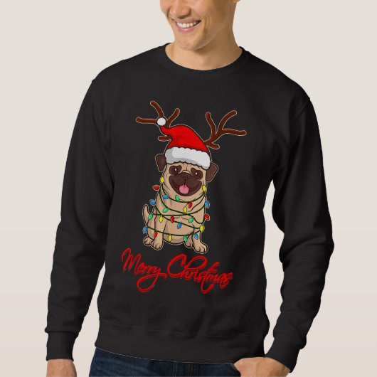 MERRY CHRISTMAS MOPS Eigentümer Uggge Christmas Fu Sweatshirt (Vorderseite)