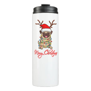 MERRY CHRISTMAS MOPS Eigentümer Uggge Christmas Fu Thermosbecher