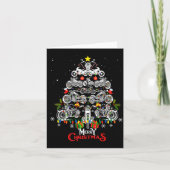 Merry Christmas Motorcycle Tree Christmas Lights B Karte (Vorderseite)