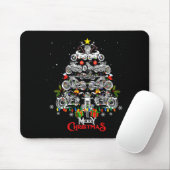 Merry Christmas Motorcycle Tree Christmas Lights B Mousepad (Mit Mouse)