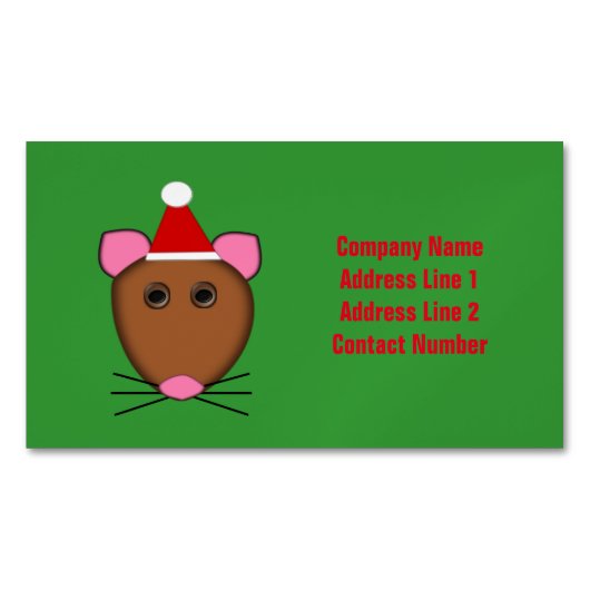 Merry Christmas Mouse Custom Business Cards Magnetische Visitenkarte (Vorderseite)