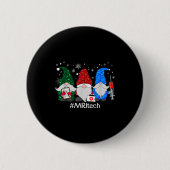 Merry Christmas Mri Tech Gnomes Cute Xmas Leopard  Button (Vorderseite)