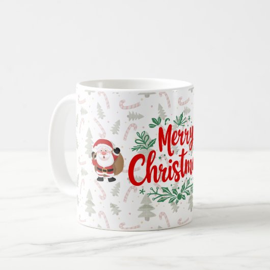 Merry Christmas Mug – Simple Holiday Design Kaffeetasse (Vorderseite Links)