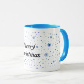 Merry Christmas mug with blue snowflakes Tasse (VorderseiteRechts)