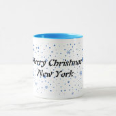 Merry Christmas mug with blue snowflakes Tasse (Zentrum)