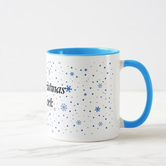 Merry Christmas mug with blue snowflakes Tasse (Rechts)