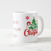 Merry Christmas Mug with Romantic Quote Jumbo-Tasse (Vorderseite Rechts)