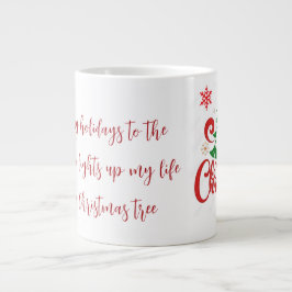 Merry Christmas Mug with Romantic Quote Jumbo-Tasse