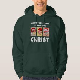 MERRY CHRISTMAS MUSHROOMS beginnt mit Christus Hoodie