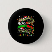 Merry Christmas Musky Three Santa Muskies Fisher F Button (Vorderseite)