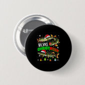 Merry Christmas Musky Three Santa Muskies Fisher F Button (Vorne & Hinten)