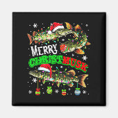 Merry Christmas Musky Three Santa Muskies Fisher F Magnet (Vorne)