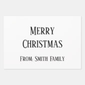 Merry Christmas Name Monogram Gold Schwarz-weiß Geschenkpapier Set (Vorderseite 2)