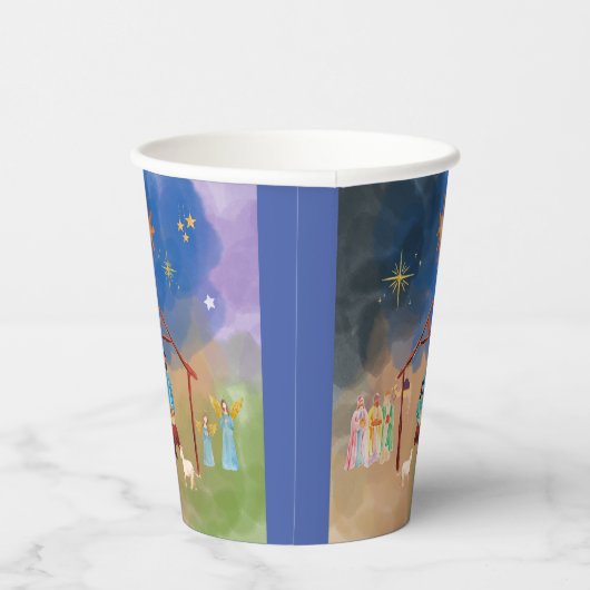 MERRY CHRISTMAS NATIVITY PAPIER CUPS PAPPBECHER (Rechts)