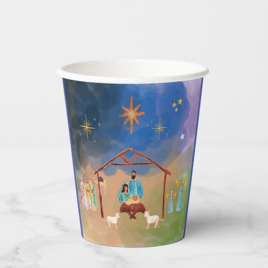 MERRY CHRISTMAS NATIVITY PAPIER CUPS PAPPBECHER (Vorderseite)