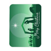 Merry Christmas Nativity Scene Green Religious Magnet (Vertikal)