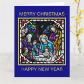 MERRY CHRISTMAS NATIVITY SCENE KARTE (Gelbe Blume)