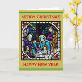MERRY CHRISTMAS NATIVITY SCENE KARTE (Gelbe Blume)