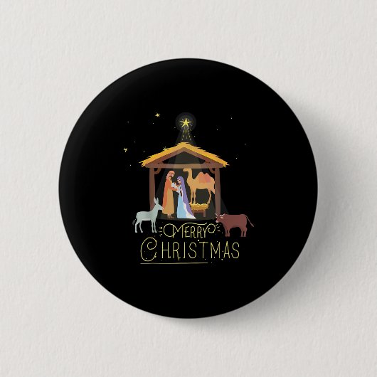 Merry Christmas - Nativity Scene North Star - Baby Button (Vorderseite)