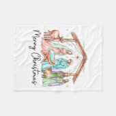 Merry Christmas Nativity Scene North Star Baby Jes Fleecedecke (Vorderseite (Horizontal))