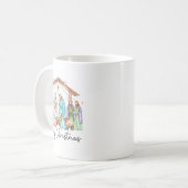 Merry Christmas Nativity Scene North Star Baby Jes Kaffeetasse (Vorderseite Links)