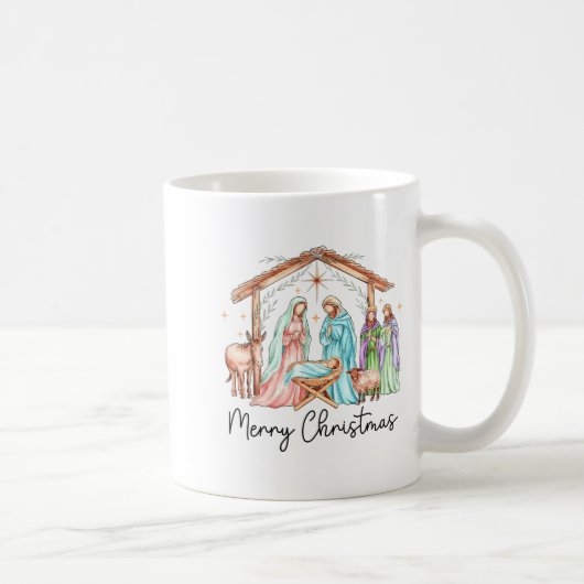 Merry Christmas Nativity Scene North Star Baby Jes Kaffeetasse (Rechts)