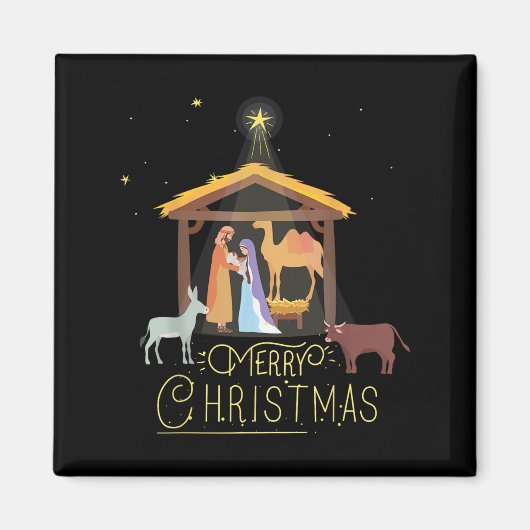 Merry Christmas - Nativity Scene North Star - Baby Magnet (Vorne)
