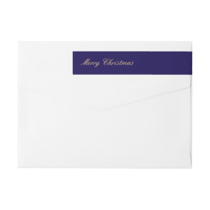Merry Christmas Navy Blue Wrap-Around Label