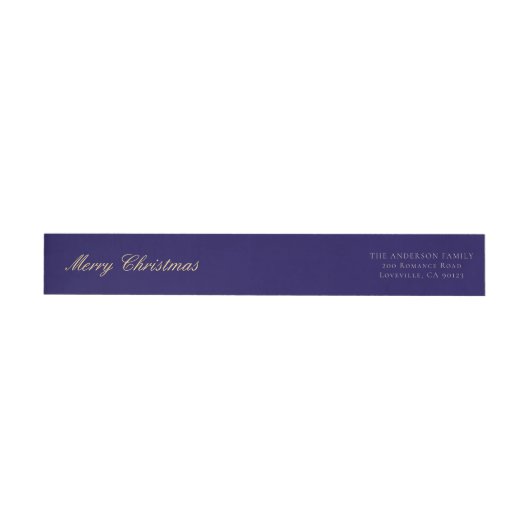 Merry Christmas Navy Blue Wrap-Around Label (Person)