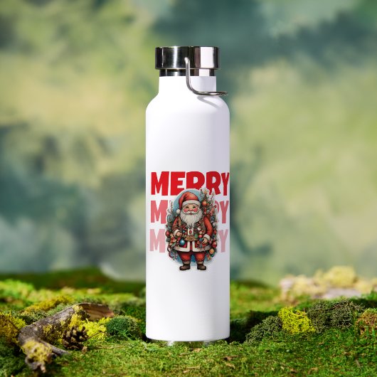 Merry Christmas Neuro-Focus Water Bottle Trinkflasche (Außenbereich (gedreht))