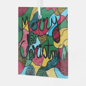 MERRY CHRISTMAS NEUROGRAPHIC & BLACK LINIE ORNAMENT AUS GLAS (Vorderseite links)