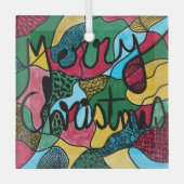 MERRY CHRISTMAS NEUROGRAPHIC & BLACK LINIE ORNAMENT AUS GLAS (Vorderseite)