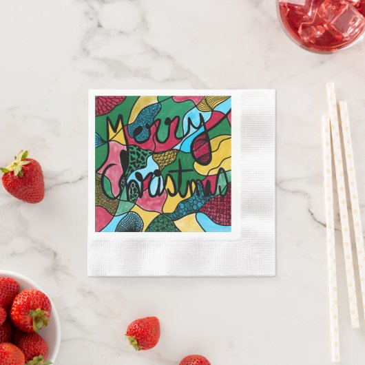 MERRY CHRISTMAS NEUROGRAPHIC & BLACK LINIE SERVIETTE (Beispiel)