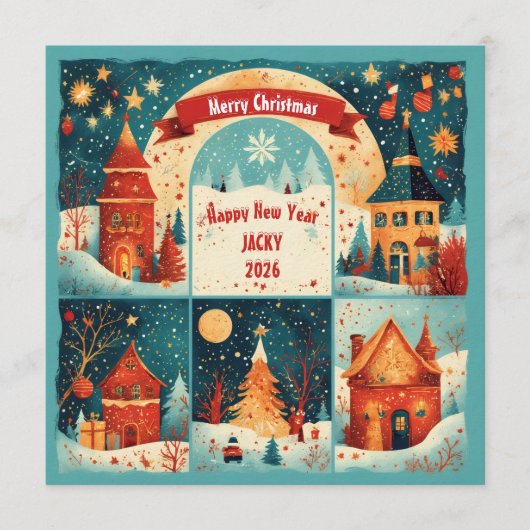 Merry Christmas New Year 2026 Einladung (Vorderseite)