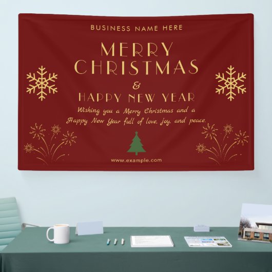 Merry Christmas New Year Festive Celebration Party Banner (Messe)