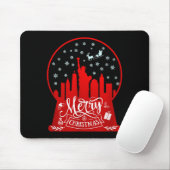 Merry Christmas New York Skyline In Snow Globe Sno Mousepad (Mit Mouse)