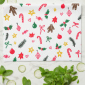 MERRY CHRISTMAS Niedlich Doodle Whimsical CUSTOM Geschirrtuch (Gefaltet)