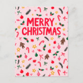 MERRY CHRISTMAS Niedlich Doodle Whimsical CUSTOM Postkarte (Vorderseite)