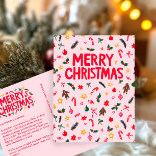MERRY CHRISTMAS Niedlich Doodle Whimsical CUSTOM Postkarte