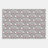 MERRY CHRISTMAS | Niedlich Winter Holly Gnomes Geschenkpapier Set (Vorderseite 3)