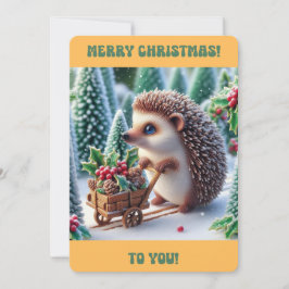 MERRY CHRISTMAS Niedlicher Igel Ferienwohnung Kart Feiertagskarte