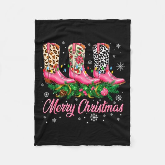 Merry Christmas Nk Cowboy Boots Pajamas Pjs Xmas W Fleecedecke (Vorderseite)